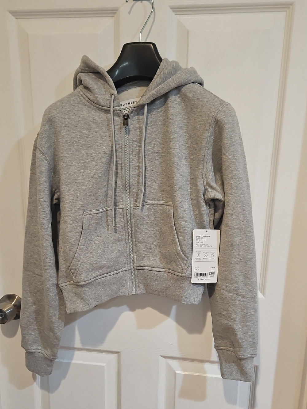 NEW Athleta Heather Gray Zip-Up Hooded Sweatshirt XXS (NWT)